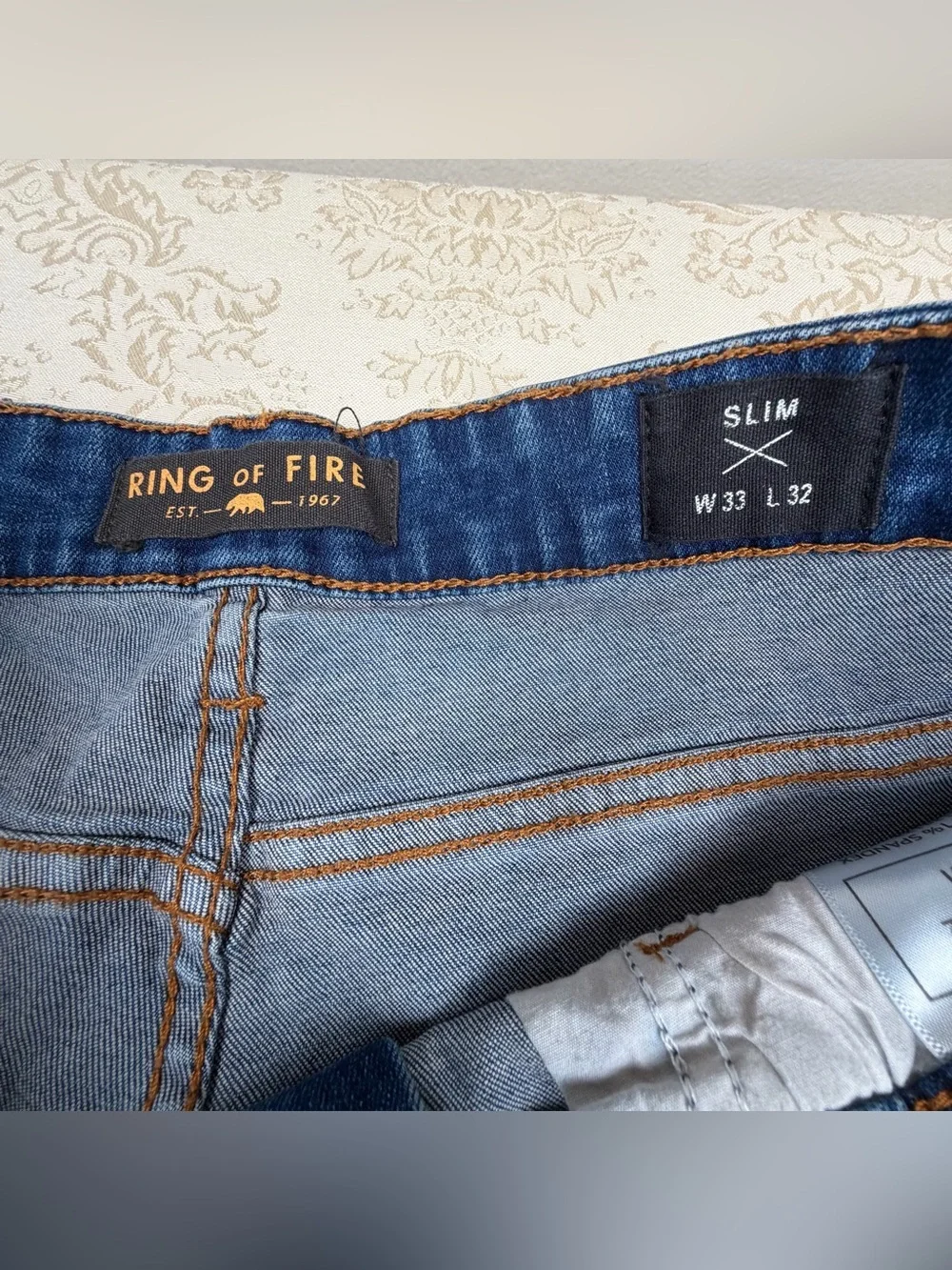 Ring of Fire Slim Fit Blue Denim Jeans 33x32”